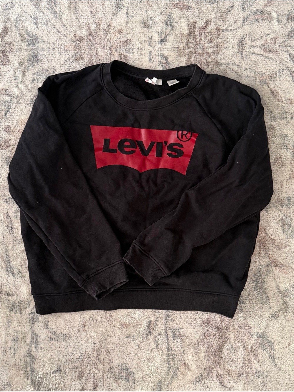 Levi's Black Crewneck Sweatshirt with Red Logo